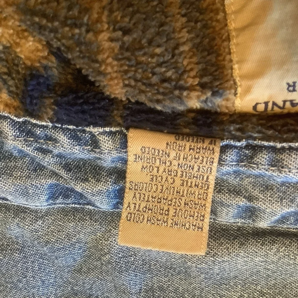 Fleece Lined Denim Chore Jacket Workwear Utility Coat Men’s L